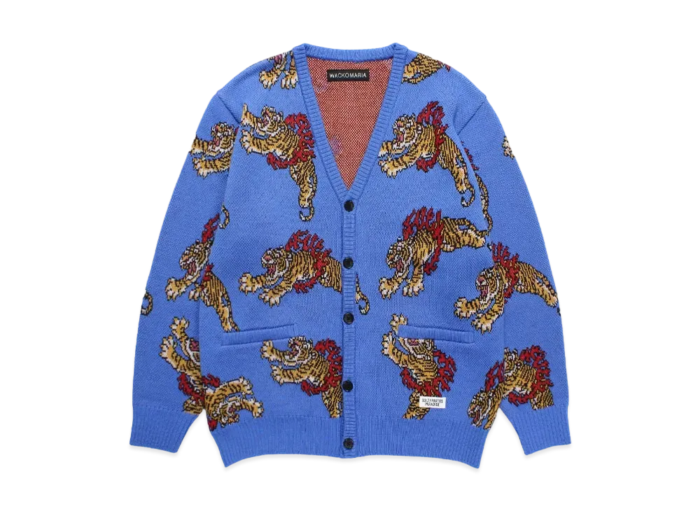 WACKO MARIA Tim Lehi / Jacquard Knit Cardigan "Blue"