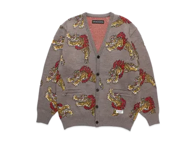 WACKO MARIA Tim Lehi / Jacquard Knit Cardigan "Light Brown"