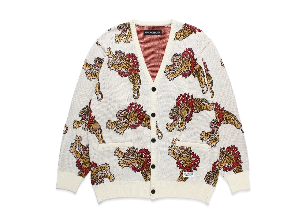 WACKO MARIA Tim Lehi / Jacquard Knit Cardigan "White"