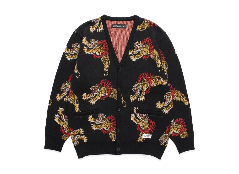 WACKO MARIA Tim Lehi / Jacquard Knit Cardigan "Black"