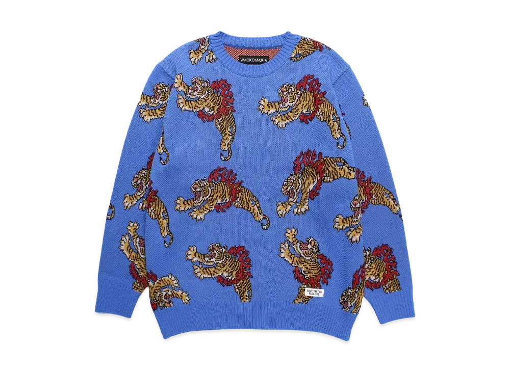 WACKO MARIA Tim Lehi / Jacquard Knit Sweater "Blue"
