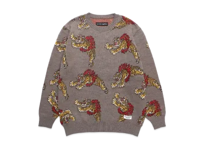 WACKO MARIA Tim Lehi / Jacquard Knit Sweater "Light Brown"