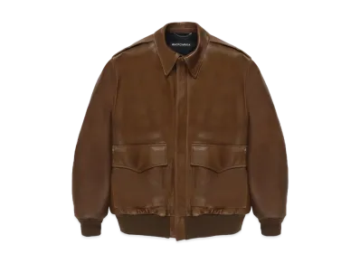 WACKO MARIA Leather A-2 Flight Jacket "Brown"