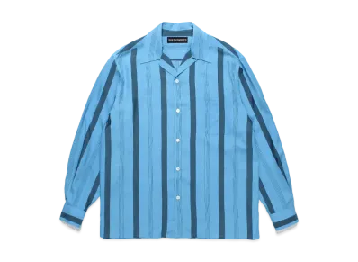 WACKO MARIA Striped Open Collar Shirt "Blue"