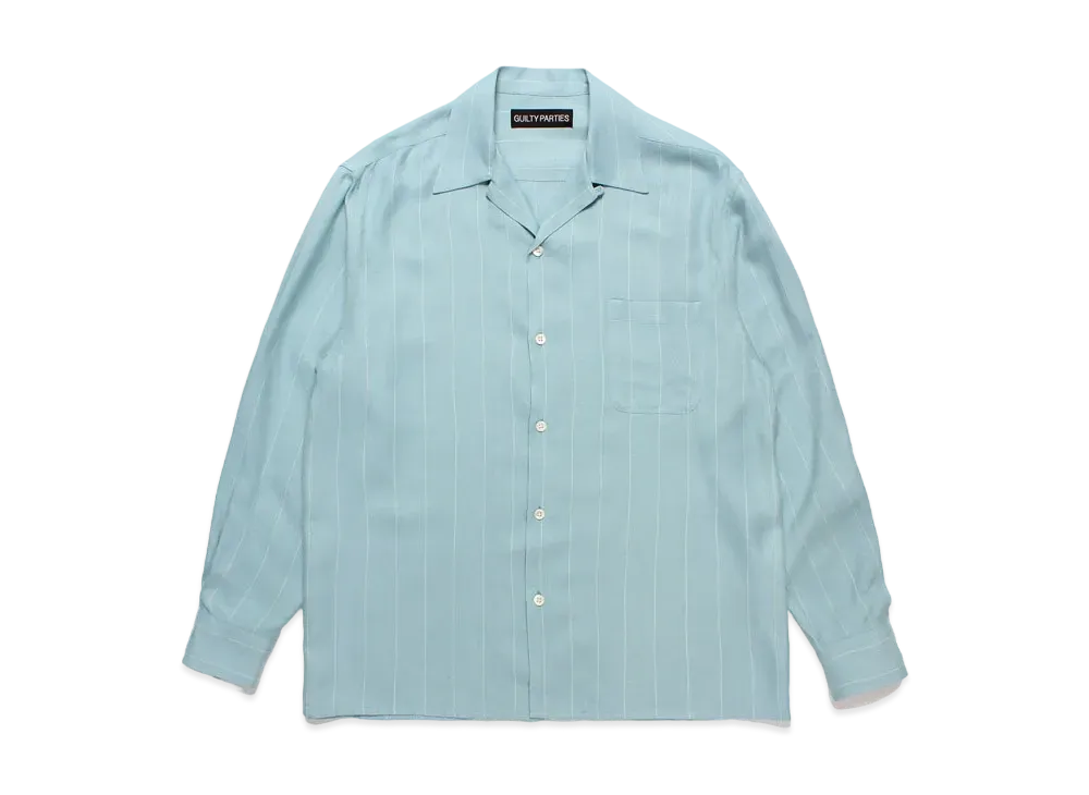 WACKO MARIA Striped Open Collar Shirt "Mint"