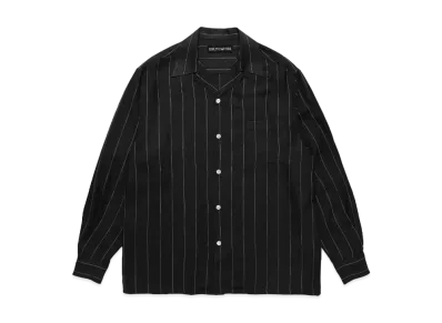 WACKO MARIA Striped Open Collar Shirt "Black"