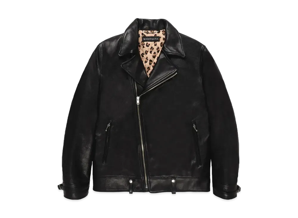 WACKO MARIA Leather Double Riders Jacket "Black"