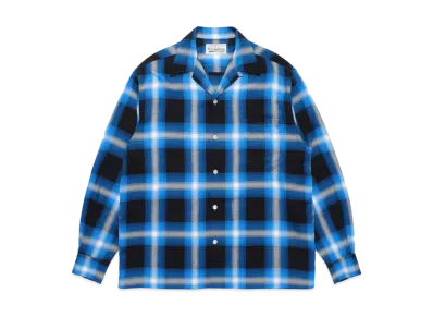 WACKO MARIA Check Open Collar Shirt "Blue"