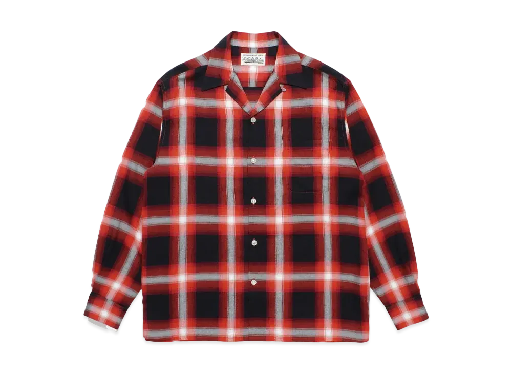 WACKO MARIA Check Open Collar Shirt "Red"