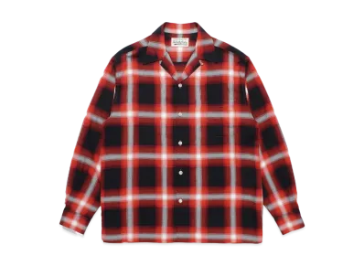 WACKO MARIA Check Open Collar Shirt "Red"