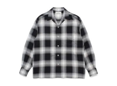 WACKO MARIA Check Open Collar Shirt "Gray"