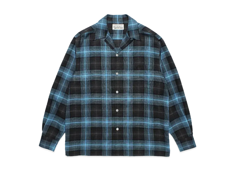 WACKO MARIA Check Open Collar Shirt "Blue"