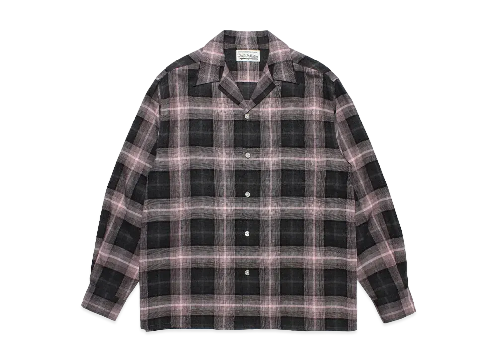 WACKO MARIA Check Open Collar Shirt "Pink"