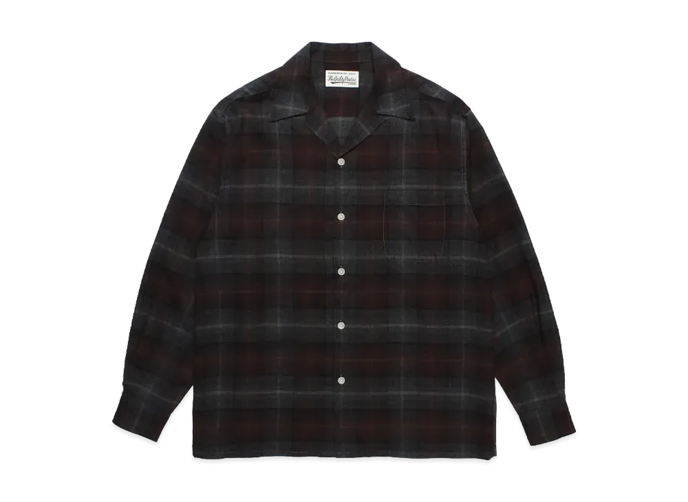 WACKO MARIA Check Open Collar Shirt "Brown"