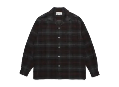 WACKO MARIA Check Open Collar Shirt "Brown"