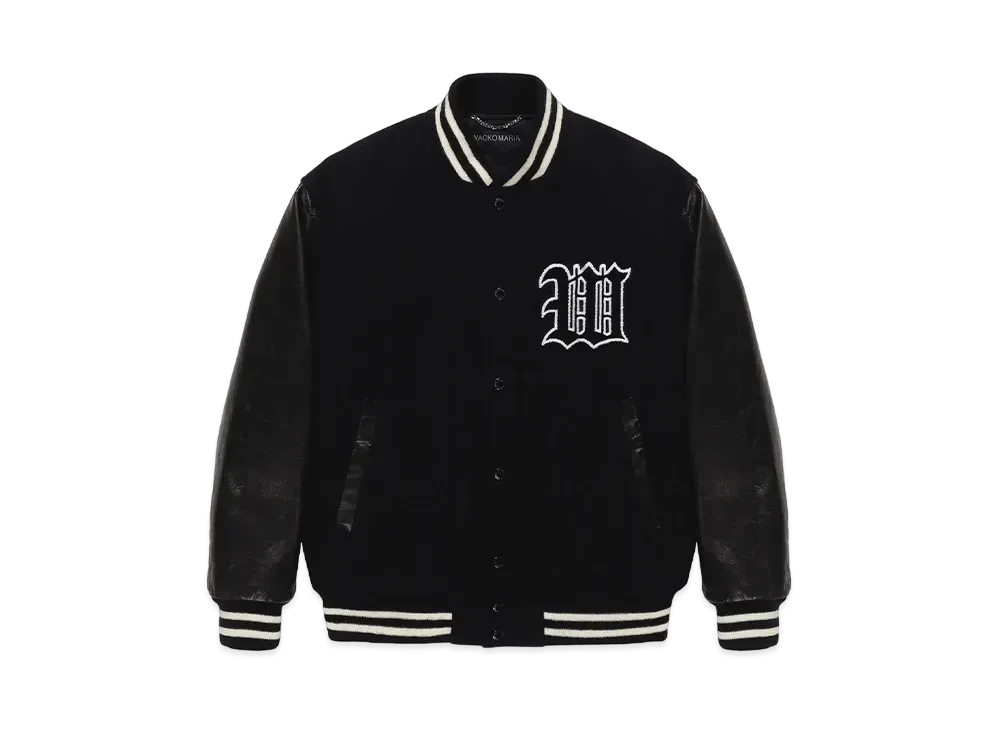 希少SサイズWACKO MARIA/LEATHER VARSITY JACKET WACKO MARIA/LEATHER VARSITY JACKET（BLACK）［レザーヴァーシティJKT
