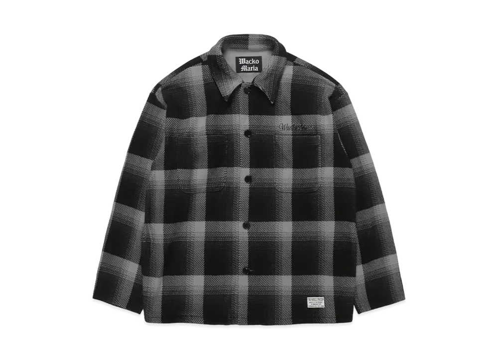 WACKO MARIA Check Fleece Shirt Jacket "Charcoal"