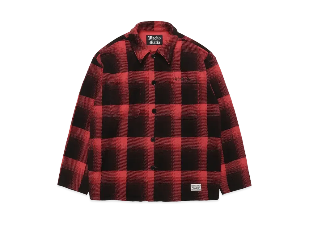 WACKO MARIA Check Fleece Shirt Jacket "Red"