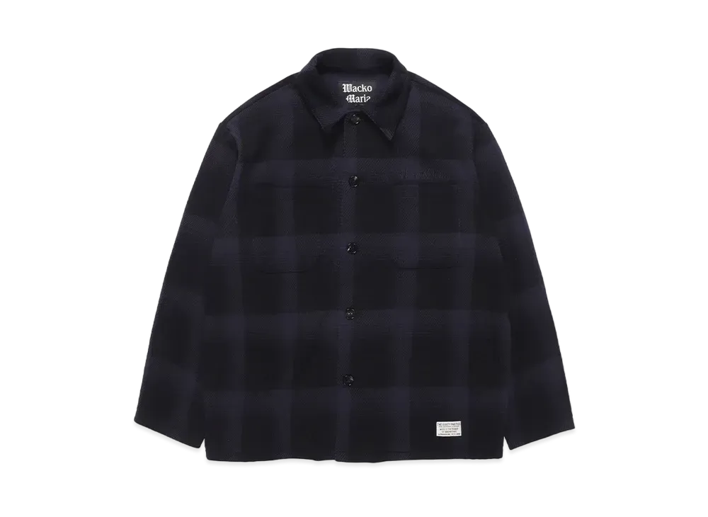WACKO MARIA Check Fleece Shirt Jacket "Navy"