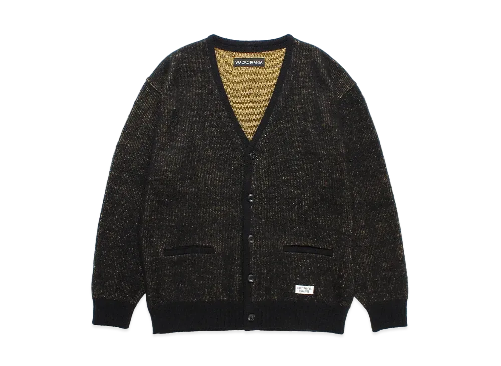 WACKO MARIA Glitter Mohair Knit Cardigan "Black-Gold"
