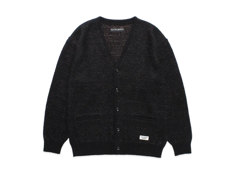 WACKO MARIA Glitter Mohair Knit Cardigan "Black-Rame"