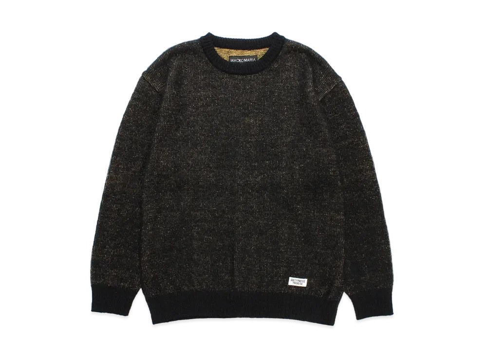 WACKO MARIA Glitter Mohair Knit Sweater "Black-Gold"