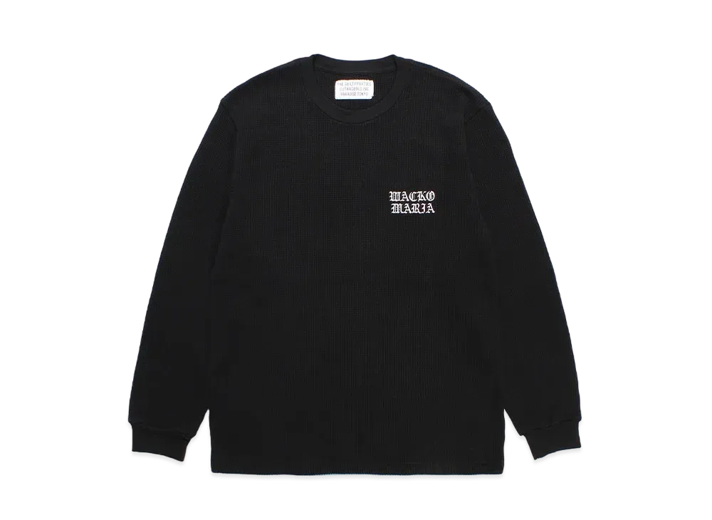 WACKO MARIA Thermal Crew Neck Shirt "Black"