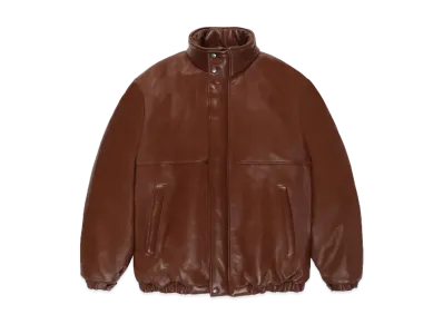 WACKO MARIA Leather Puffer Jacket "Brown"
