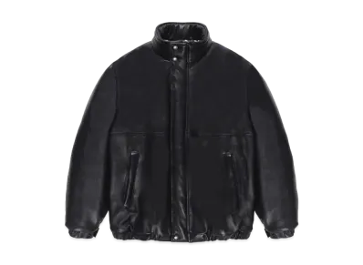 WACKO MARIA Leather Puffer Jacket "Black"
