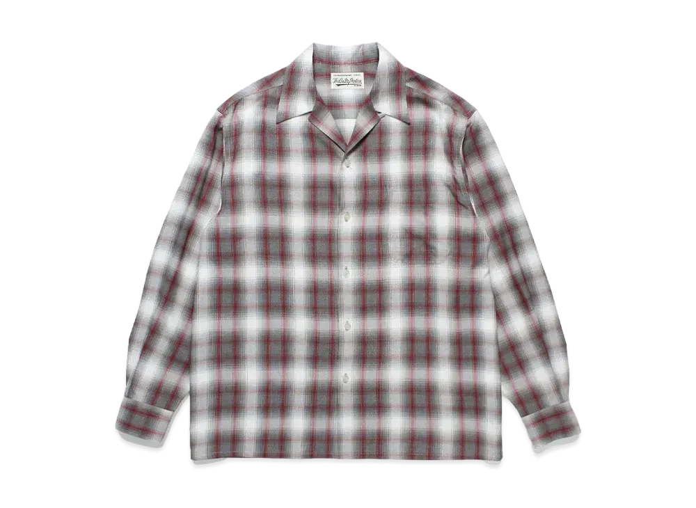 WACKO MARIA Check Open Collar Shirt "White"