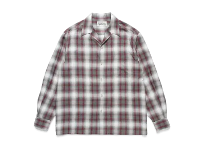WACKO MARIA Check Open Collar Shirt "White"