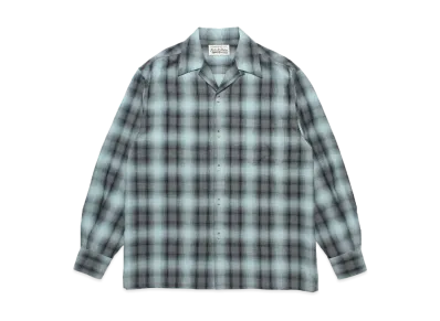 WACKO MARIA Check Open Collar Shirt "Blue"