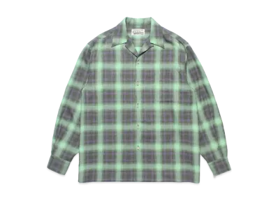 WACKO MARIA Check Open Collar Shirt "Green"