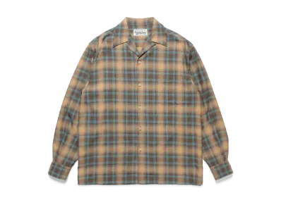 WACKO MARIA Check Open Collar Shirt "Brown"
