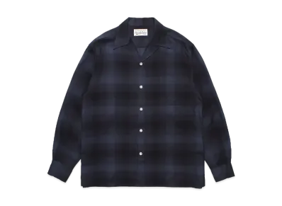 WACKO MARIA Check Open Collar Shirt "Blue"