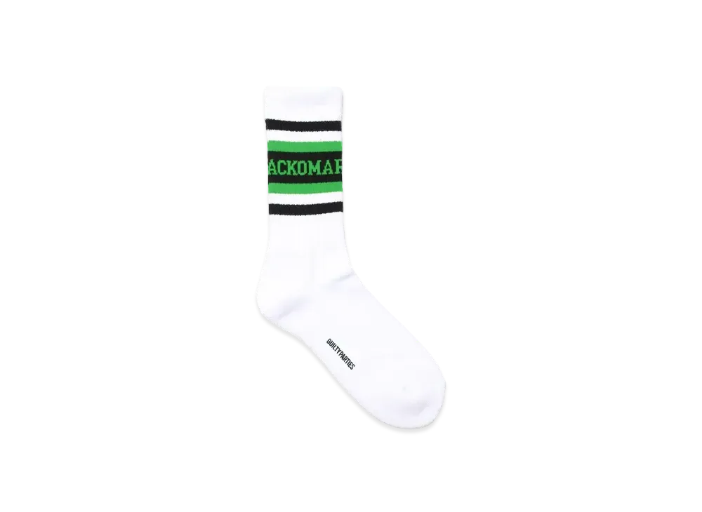 WACKO MARIA Logo Jacquard Socks "White - Green"