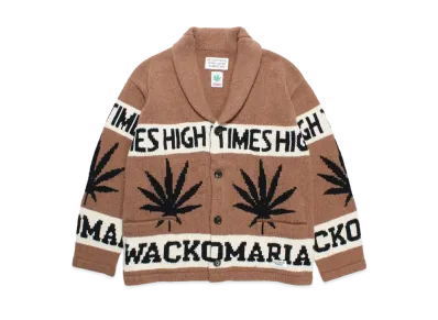 WACKO MARIA x High Times / Cowichan Sweater "Brown"