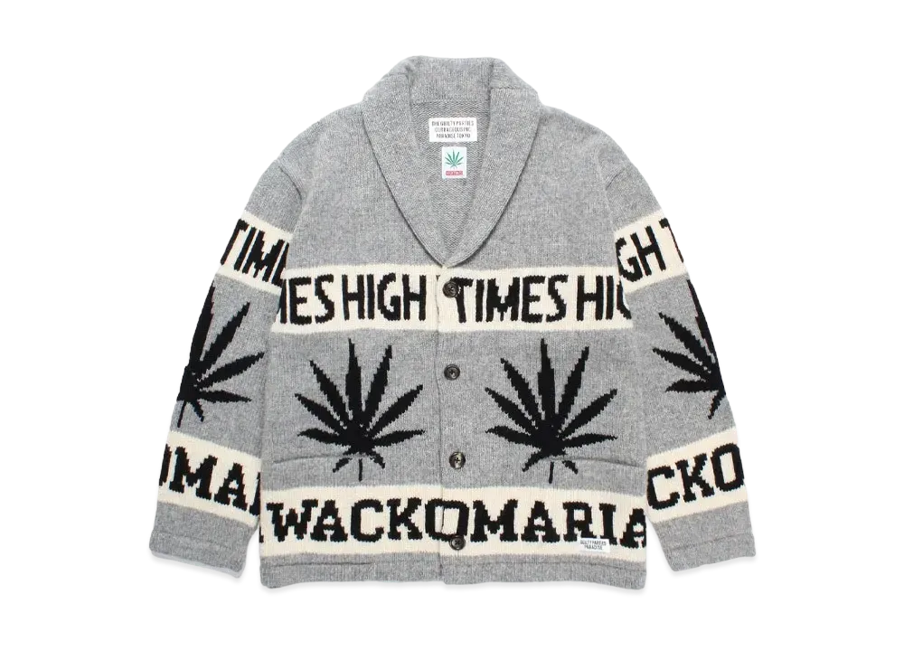 WACKO MARIA x High Times / Cowichan Sweater "Gray"