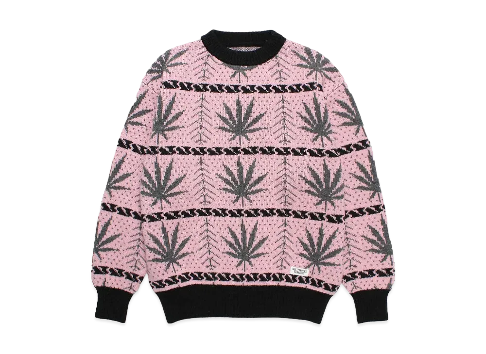 WACKO MARIA x High Times / Jacquard Knit Sweater "Pink"