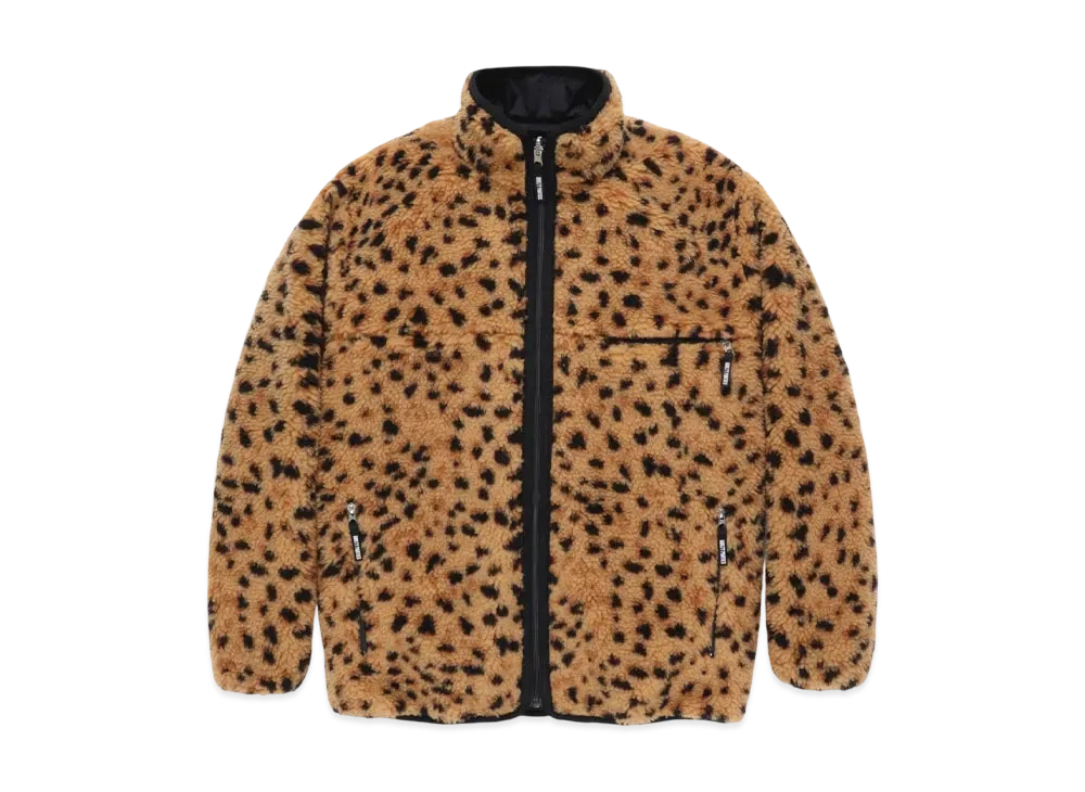 WACKO MARIA Reversible Leopard Boa Fleece Jacket "Beige"