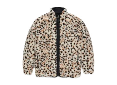 WACKO MARIA Reversible Leopard Boa Fleece Jacket "White - Black"