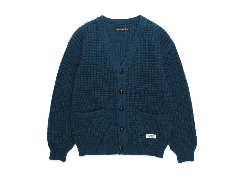 WACKO MARIA Waffle Knit Cardigan "Green"