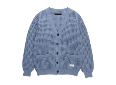 WACKO MARIA Waffle Knit Cardigan "Blue"