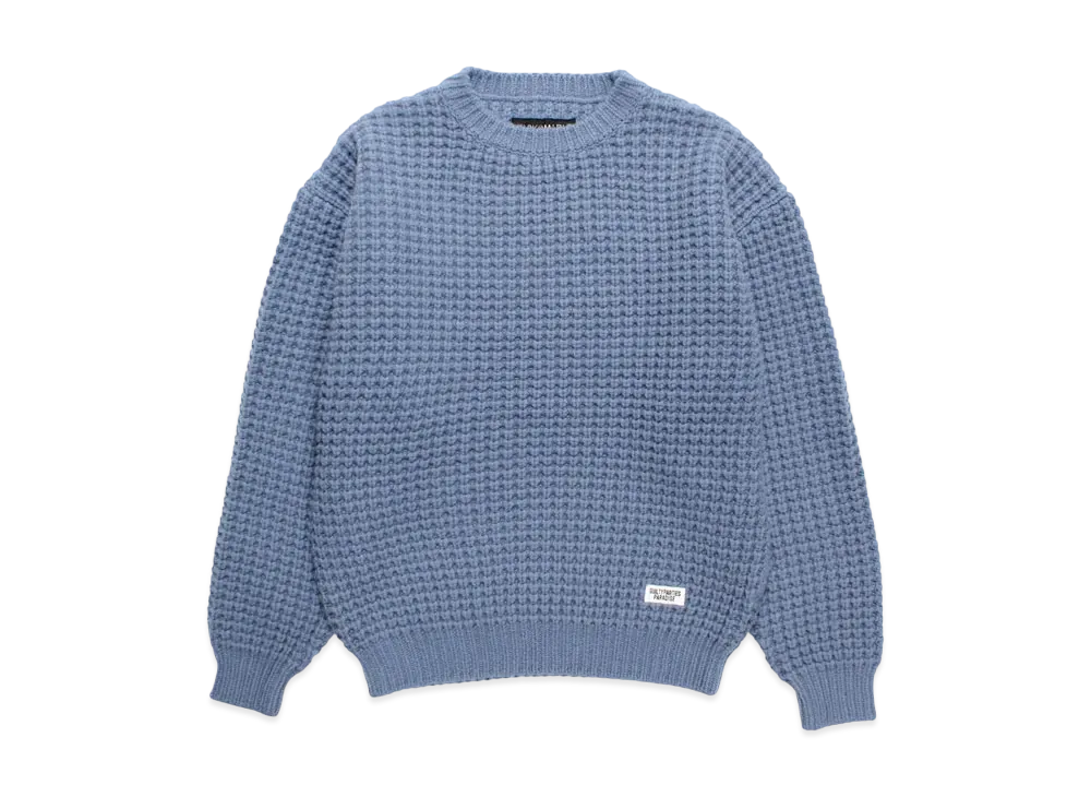 WACKO MARIA Waffle Knit Sweater "Blue"