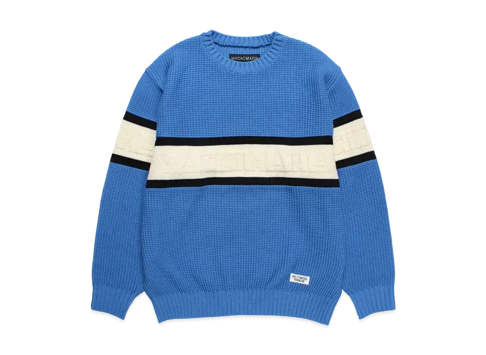 WACKO MARIA Logo Jacquard Knit Sweater "Blue"