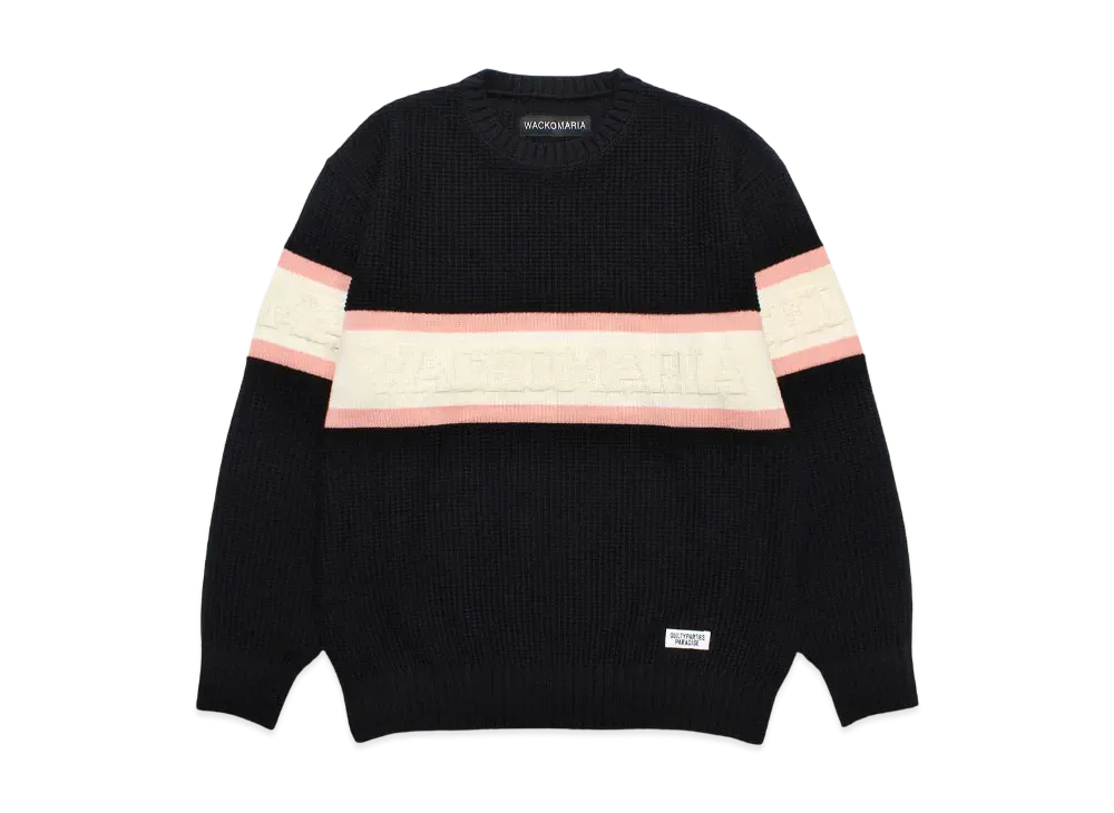 WACKO MARIA Logo Jacquard Knit Sweater "Black"