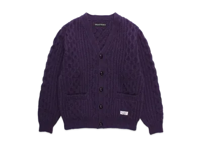 WACKO MARIA Aran Cardigan "Purple"