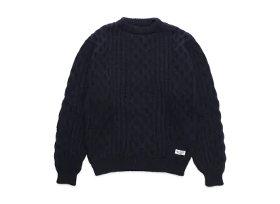 WACKO MARIA Aran Sweater "Navy"