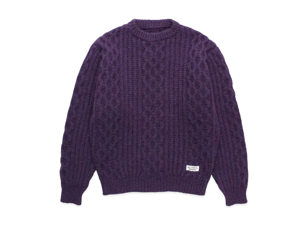 WACKO MARIA Aran Sweater "Purple"