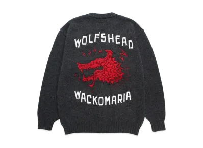 WACKO MARIA x Wolf's Head Knit Cardigan "Charcoal"